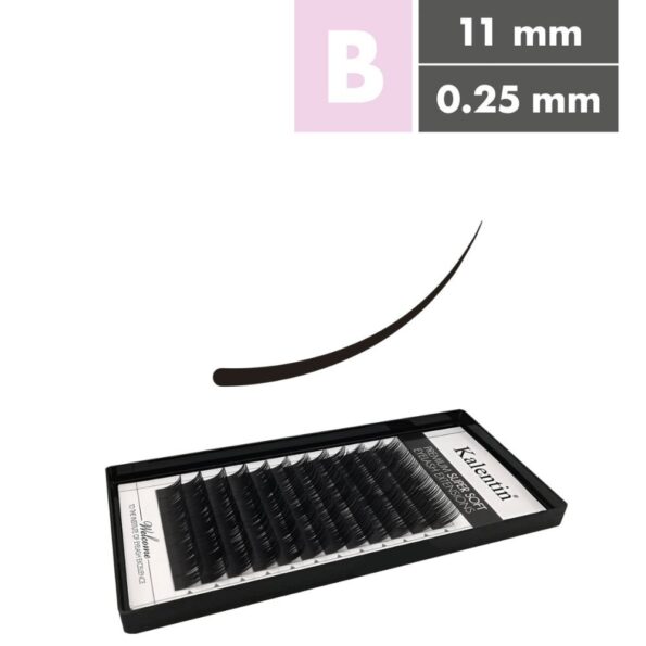 Kalentin Extensiones De Pestañas Clásicas Curva B 0,25 11mm